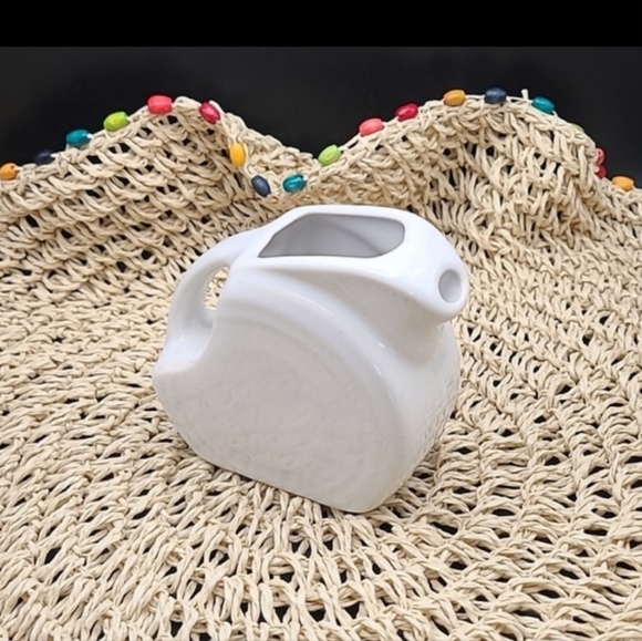 FIESTAWARE HLC Vintage White Mini Disc Pitcher 2012 Sticker Still Attached - Picture 2 of 5